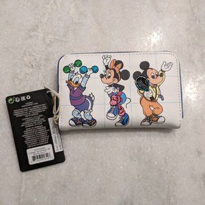 Loungefly Disney Mousercise 80s Retro-Inspired Workout Zip-Around Wallet…